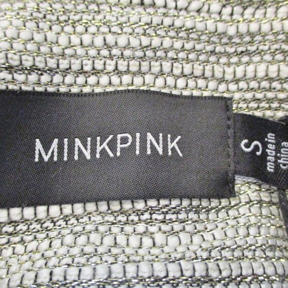 NWT Minkpink Silver Fox Motorcycle Style Jacket, Faux Leather Accents, Small - Picture 8 of 14